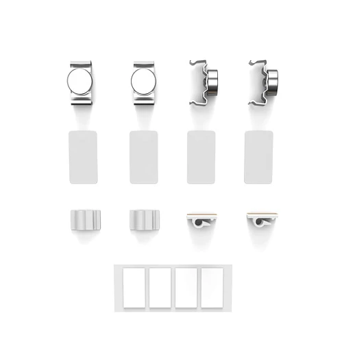 Vovamo Under Cabinet Lighting Accessories, Package Includes (Doube-Sided Tapes *4, Magnetic Clips *4, lron Sheet *4 and Cable Clips *4)