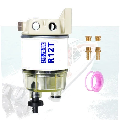 LXXOFIZ Marine Fuel Filter Water Separator Complete Kit for Outboard-R12T with NPT ZG1/4-19 Replaces Racor S3240 120AT R12T