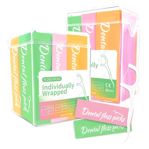 Accoglie 120 Count Individually Wrapped Dental Floss Picks, Toothpicks Floss Picks Travel, Disposable Floss with Case for Kids Adults, Gentle Portable Floss Sticks, Multi-Color