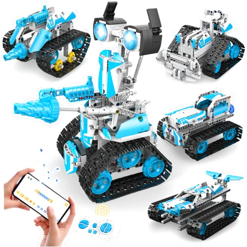 Zechuan 5 in 1 Robot Building Kit, Remote & App Control Educational Projects, 706Pcs DIY Tank & Garden Cars STEM Build Toys Sets for 8+ Years Old Boys and Girls