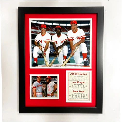 Legends Never Die Johnny Bench, Joe Morgan and Pete Rose Framed Photo Collage, 11 by 14-Inch