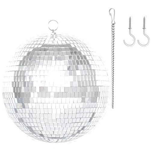 Midatul Mirror Disco Ball Set with Extention Chain and Hooks 8 inch