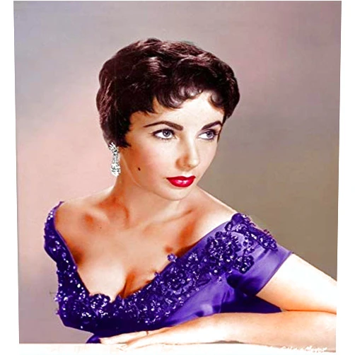 Posterazzi DAP17709 Elizabeth Taylor-with Purple Top Photo Print, 8 x 10, Multi