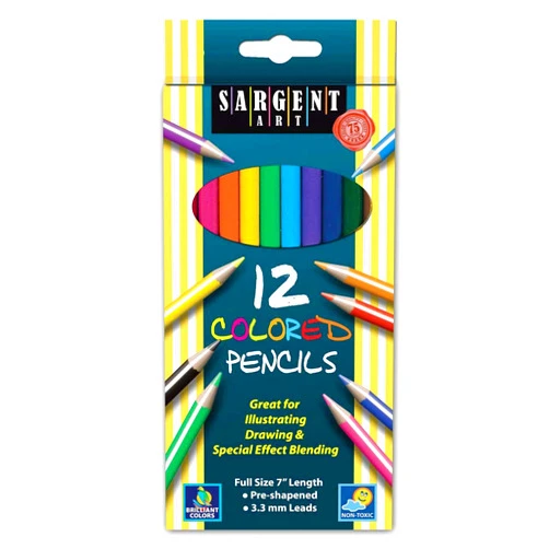 Sargent Art 22-7212 12-Count Assorted Colored Pencils
