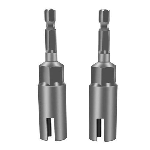 Mautacly 2 Pack Deep Power Wing Nut Driver, Slot Wing Nuts Drill Bit Socket, Wrenches Tools Set for Panel Nuts Screws Eye C Hook Bolt, 1/4 Inch Hex