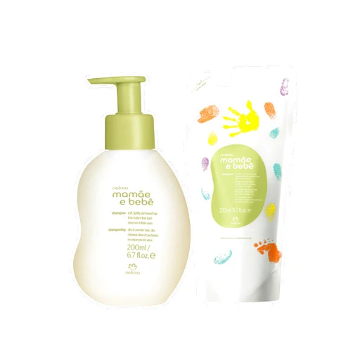 natura Mamãe e Bebê Baby Shampoo 200ml + Baby Shampoo Refill 200ml Bundle