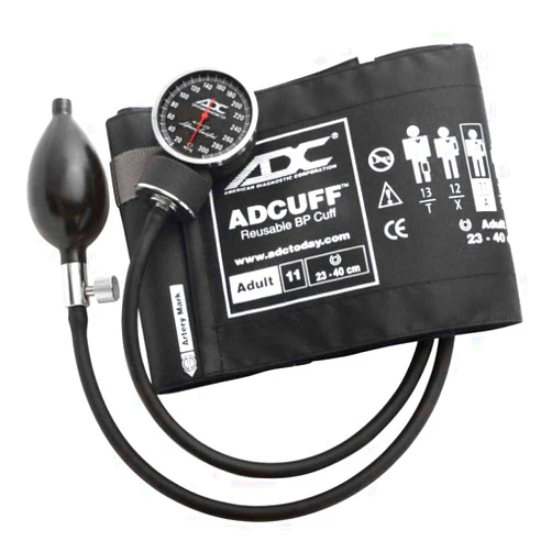 ADC 720-11ABK Diagnostix Model 720 Premium Professional Pocket Aneroid Sphygmomanometer with Adcuff Nylon Blood Pressure Cuff, Adult, Black