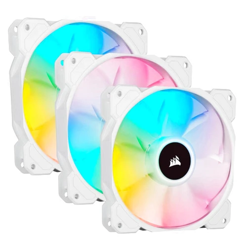 CORSAIR iCUE SP120 RGB ELITE Performance 120mm PWM Triple Fan Kit with iCUE Lighting Node CORE - White