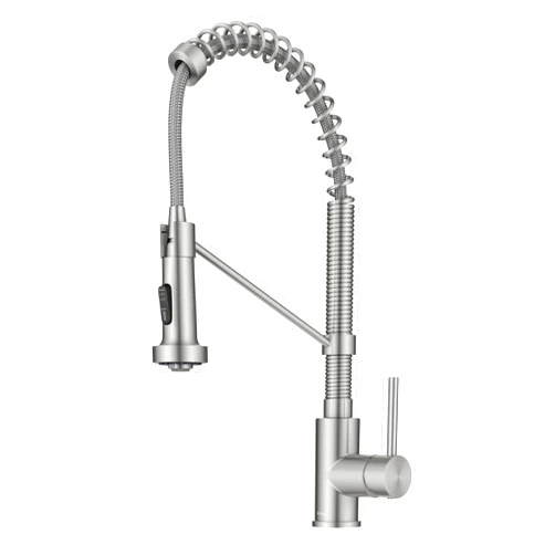 KRAUS Bolden Commercial Style 2-Function Single Handle Pull Down Kitchen Faucet in Stainless Steel, KPF-1610SS