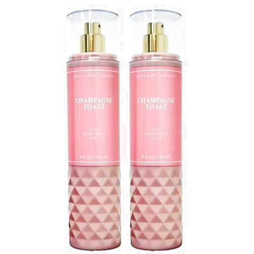 Bath & Body Works Bath and Body Works CHAMPAGNE TOAST Fine Fragrance Mist - NEW LOOKS 2022 - PACK OF 2 (FULL SIZE MIST 8FL OZ / 236 ML)