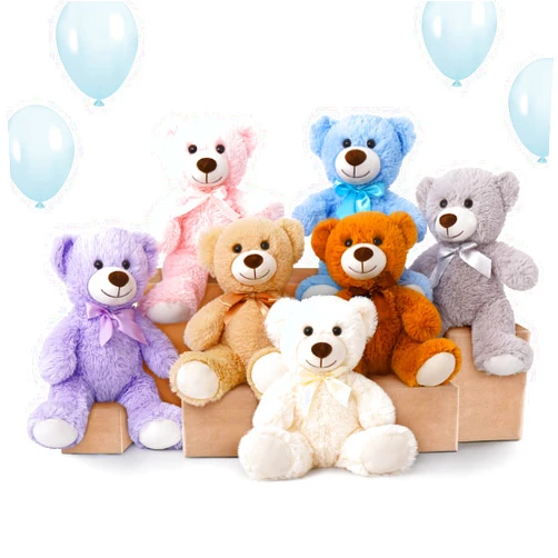 MorisMos Bulk Teddy Bear Stuffed Animals Plush Toys for Kids Girls Boys,14 inch Teddy Bear for Baby Shower Decorations, 7-Pack Wholesale Small Stuffed Animal Gifts for Birthday Christmas Valentines
