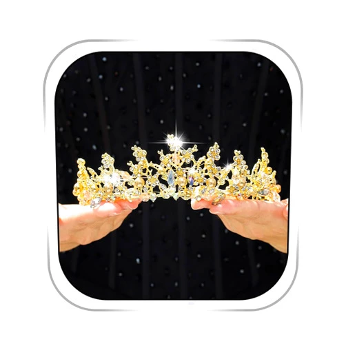 Ibliss Haomye Baroque Wedding Crowns Queen Crystal Crown Butterfly Flower Tiaras Hair Jewelry Bridal Hair Accessories for Women and Girls