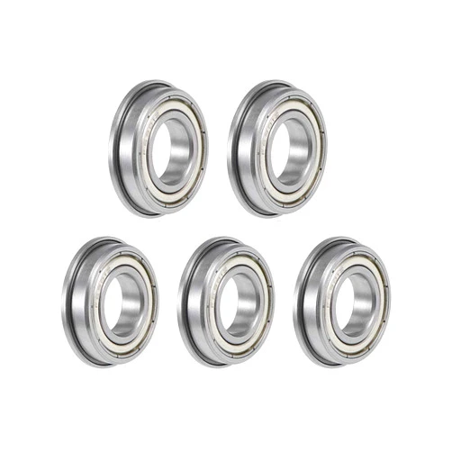 uxcell F6901ZZ Flange Ball Bearing 12x24x6mm Shielded Chrome Bearings 5pcs
