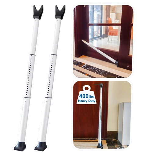 Rerishom 2 Pack Rerishom Door Security Bar, Door Stoppers Security bar,Heavy Duty Door Lock Security Door Jammer Door Stopper for Apartment, Hotel Room,Screen Door Hardware, Gate Lock Bar