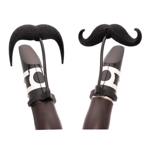 Brasstache Clarinet-Stache 2.0 - [2-Pack] Clip-on Mustache for Clarinet, XL and Handlebar Combo Version, by Brasstache