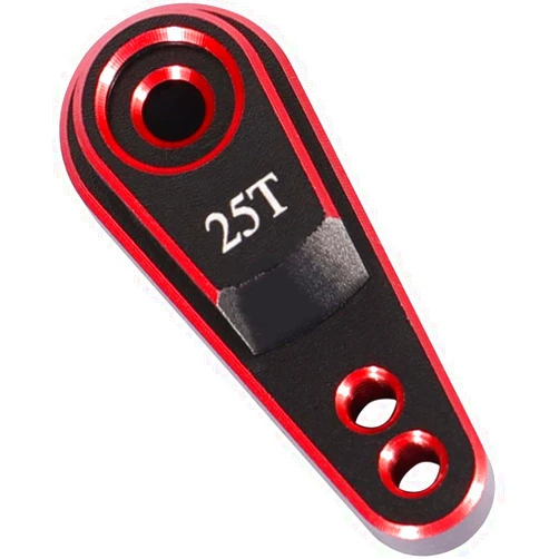WEISHUJI 25T Servo Horn Steering Arm, Servo Horn 25T Steering Arm, Aluminum 25T Servo Horn Steering Arm for Traxxas TRX4 Axial SCX10 Tamiya 1/10 RC Crawler Truck (Red-Black)