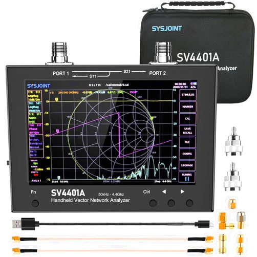 Camii NanoVNA SV4401A Vector Network Analyzer, Frequency 50K-4.4GHz 7 Inch Antenna Analyzer Covers MF/HF/LF/UHF/VHF and Can Measure Various Types of Antennas 6700 mAh Large Battery Supports