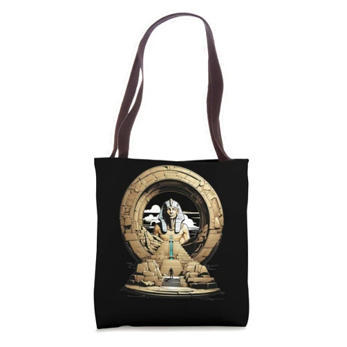 Tee Master Egyptian God Osiris stepping through a stargate portal Tote Bag