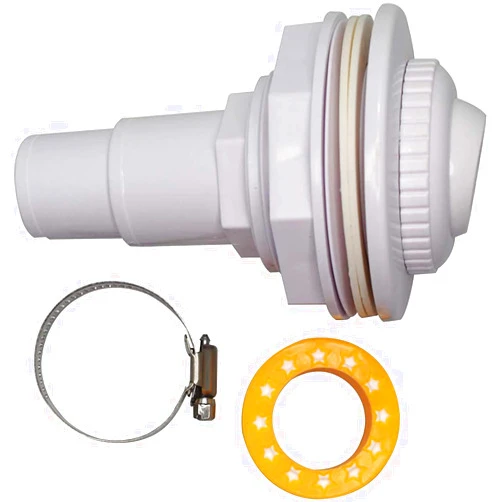 FibroPool Pool Return Jet Kit - Complete with Fittings, Eyeball Assembly, Clamp, Gaskets and PTFE Thread Tape - Compatible with Above Ground Pools