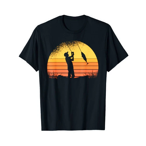 Angler Angeln, Fischer Geschenke, lustige Sprüche Fishing Fish with Sun Motif for Men Women Children T-Shirt