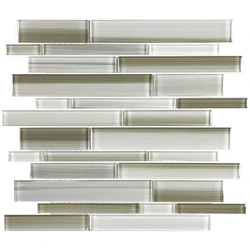 BUILDMYPLACE.COM BuildMyplace Fusion Clay Random Strip Glossy Glass Mosaic Kitchen/Bathroom Backsplash, Living Rooms, Dining Rooms, Accent Wall, Swimming Pool, (10 Tiles | Covers: 10 / sq. ft.)