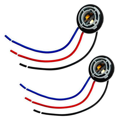 USTOPF1T 1157 LED Bulb Socket Plug, Signal Light Socket Wiring Harness, Automotive Plastic Waterproof Turn Signal Tail Light Brake Light Base Plug Connector - 2PCS