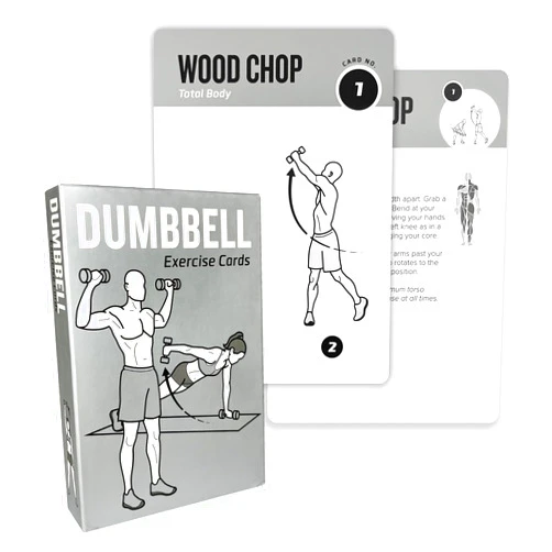 ELAORY Dumbbell Workout Cards, 62 Exercises Cards Deck Large Size 5