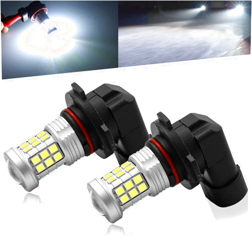 KISLED Super Bright 3000lm 9145 H10 LED Fog Lights Bulbs DRL High Power 3030 Chips with Projector Lens Replacement for Cars Trucks, 6000K Xenon White