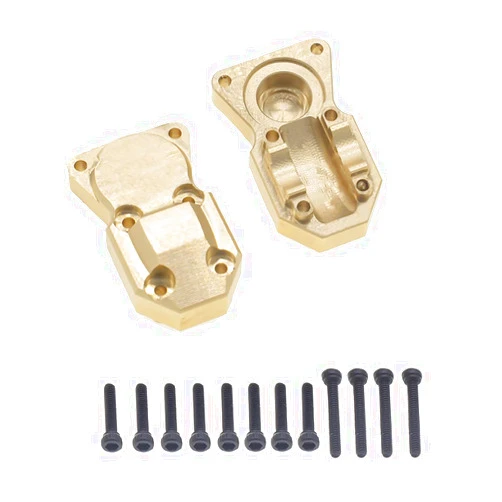 GTHELE 2Pcs Brass Diff Cover Front&Rear Bridge Axle Cover for 1/24 Axial SCX24 AXI90081 AXI00001 AXI00002 AXI00005 AXI00006RC Crawler Car