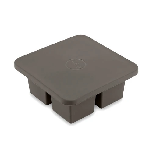 W&P Peak Silicone Extra Large Cube Ice Tray w/ Protective Lid | Charcoal | Easy to Remove Ice Cubes | Food Grade Premium Silicone | Dishwasher Safe, BPA Free