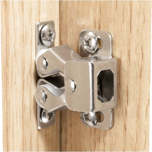 Keenkee 2 PCS Cabinet Latch Double Roller Catch Hardware for Cupboard Closet Cabinet Door Latches and Catches, Nickel