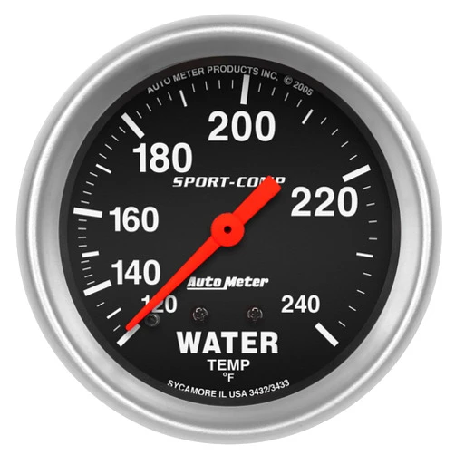 Auto Meter 3432 Sport-Comp Mechanical Water Temperature Gauge
