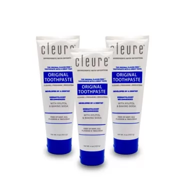 Cleure Toothpaste Flavor Free with A Great Taste, Fluoride, Gluten, SLS Free (4 Oz, 3 Pack) 4 Ounce (Pack of 3)