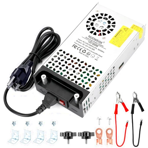 NUOWEIDE New Version 110V AC to 12V DC Converter Power Supply, AC to DC Converter 12V 50A 600W Switch Power Supply Transformer for 12V RV, Pump, LED Strip, LCD Monitor