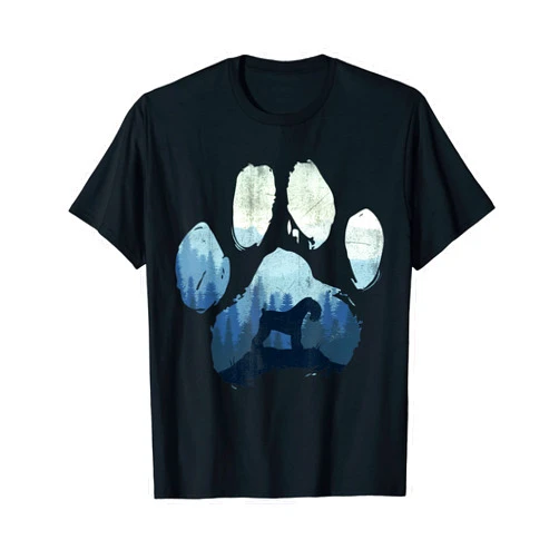 Pets Kerry Blue Terrier Paw Kerry Blue Terrier Dog Paw Mom Dad Mountains T-Shirt