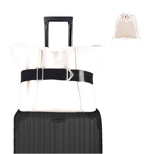 QQM Travel Belt for Luggage, Adjustable 2-in-1 Elastic Luggage Straps, Add a Bag Luggage Straps Suitcase Travel Belt Over Handle for Carry On Bag, Travel Essential Accessories- Black