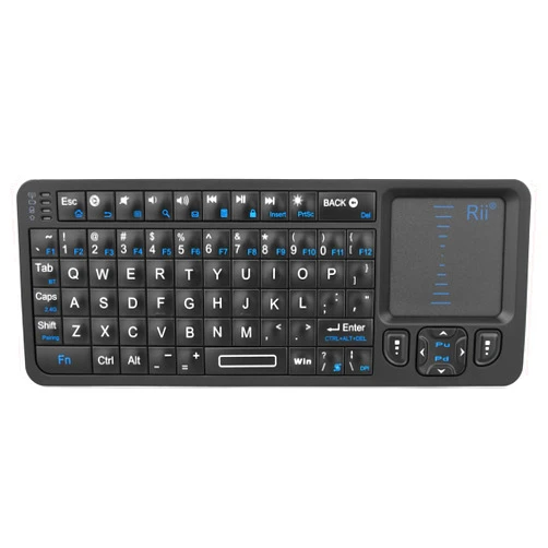 Rii K06 Mini Bluetooth Keyboard,Backlit 2.4GHz Wireless Keyboard with IR Learning, Portable Lightweight with Touchpad Compatible with Android TV Box/Mac/Windows/HTPC (2.4G and Bluetooth)