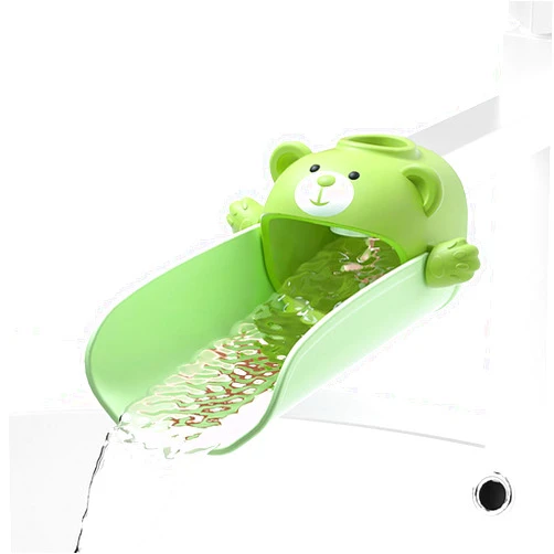 HOZETOKE Faucet Extender for Kids - Temperature-Sensitive, Toddler-Friendly Sink Extension for Easy Hand Washing in Bathroom & Kitchen, Green
