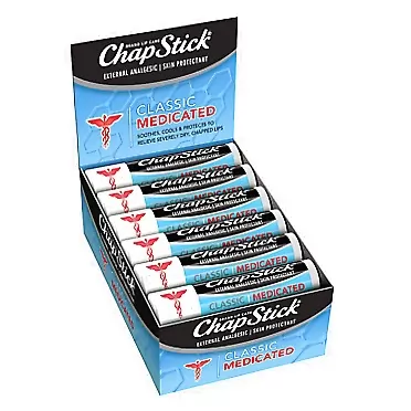 ChapStick Classic Medicated, 0.15 oz, 12-Stick Refill Pack