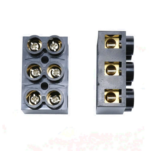 Meuey Lyot-500V 60A 3 Position Double Row Screw Terminal Block Double Row Electrical Barrier panel-2pcs