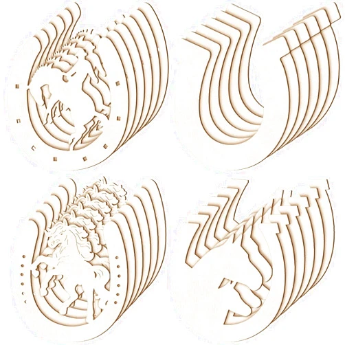 Yunsailing Wooden Horseshoes Cutout for Crafts DIY Unfinished Wooden Horseshoes Christmas Cowboy Decor Western Party Decor Blank Horseshoe Wood Horse Cutout Western Craft Supplies Discs Slices(48 Pcs)