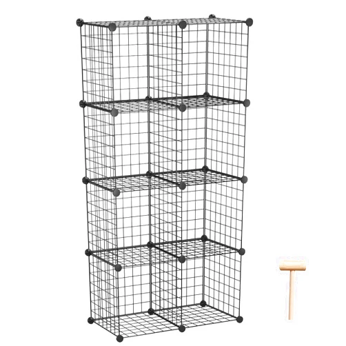 C&AHOME Wire Cube Storage, 8-Cube Organizer Metal C Grids Storage, Storage Bins Shelving, Modular Book Shelf, DIY Closet Cabinet Ideal for Living Room, Home, Office 24.8