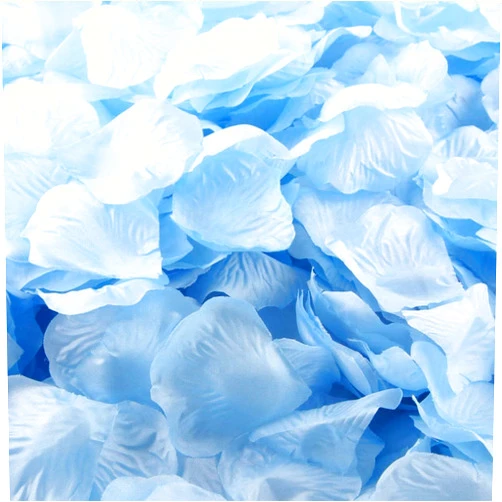 LEFV 1000pcs Silk Rose Petals Artificial Flower Wedding Party Vase Decor Bridal Shower Favor Centerpieces Confetti Decorations (40 Colors for Choice)- Light Blue