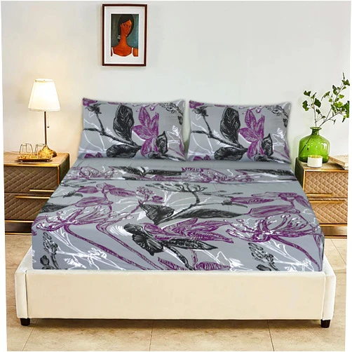 Comfyright Premium Floral Queen Sheet Set - Ultra-Soft Microfiber, Wrinkle & Fade Resistant, Easy Care 4-Piece Luxury Bedding Collection