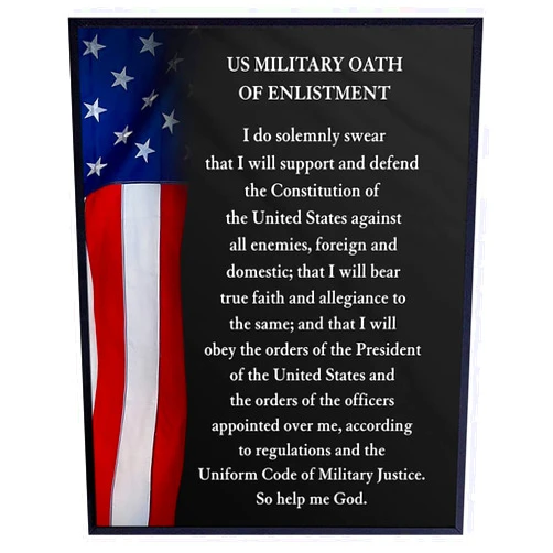 YELLOWBIRD ART & DESIGN Military Oath of Enlistment - Patriotic American Flag Wall Art Decor, Decoration - Gift for Soldiers, Army, Navy, Air Force, Marines, Coast Guard, Veterans, Vets - Poster Print - 8x10 Photo