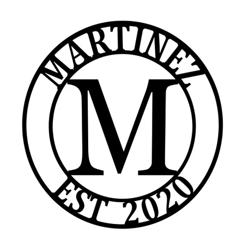 CustomMetalWorx Round Personalized Georgian Monogram & Initial