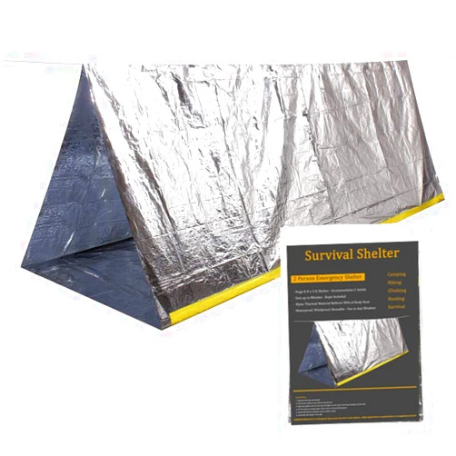 Ninth C Emergency Tent, 2 Person Tube Tent Survival Shelter, Ultralight Survival Tent Emergency Shelter Use as Survival Gear Space Blanket for Camping, Hiking