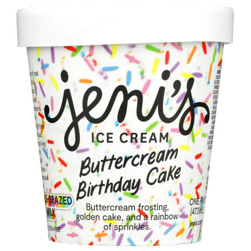 JENIS SPLENDID ICE CREAMS Buttercream Birthday Cake Ice Cream, 1 PT