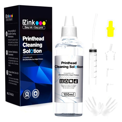E-Z Ink Printer Cleaning Kit Print Head Cleaning Kit for Epson Ecotank Printer, Printerhead Cleaning kit for HP/Canon/Brother Inkjet Printers, Printer Cleaner 100ML