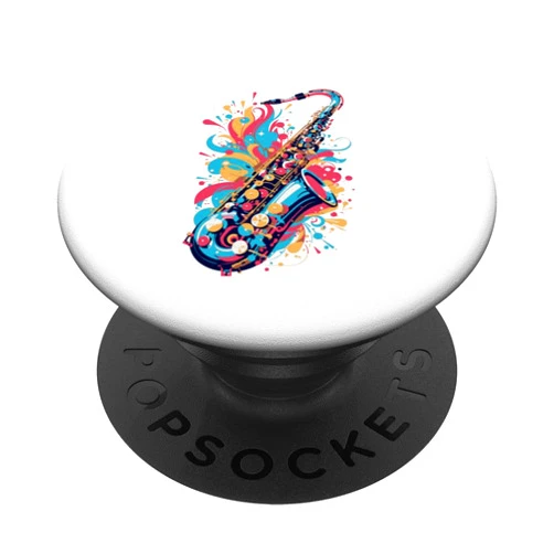 Musikinstrumente Gitarristen lustige Sprüche Rainbow Saxophone Instrument Comic for Men Women Children PopSockets Standard PopGrip